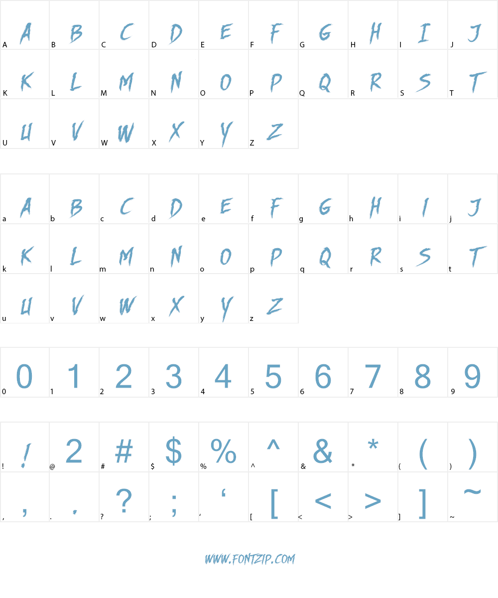 DHF Story Brush Font Character